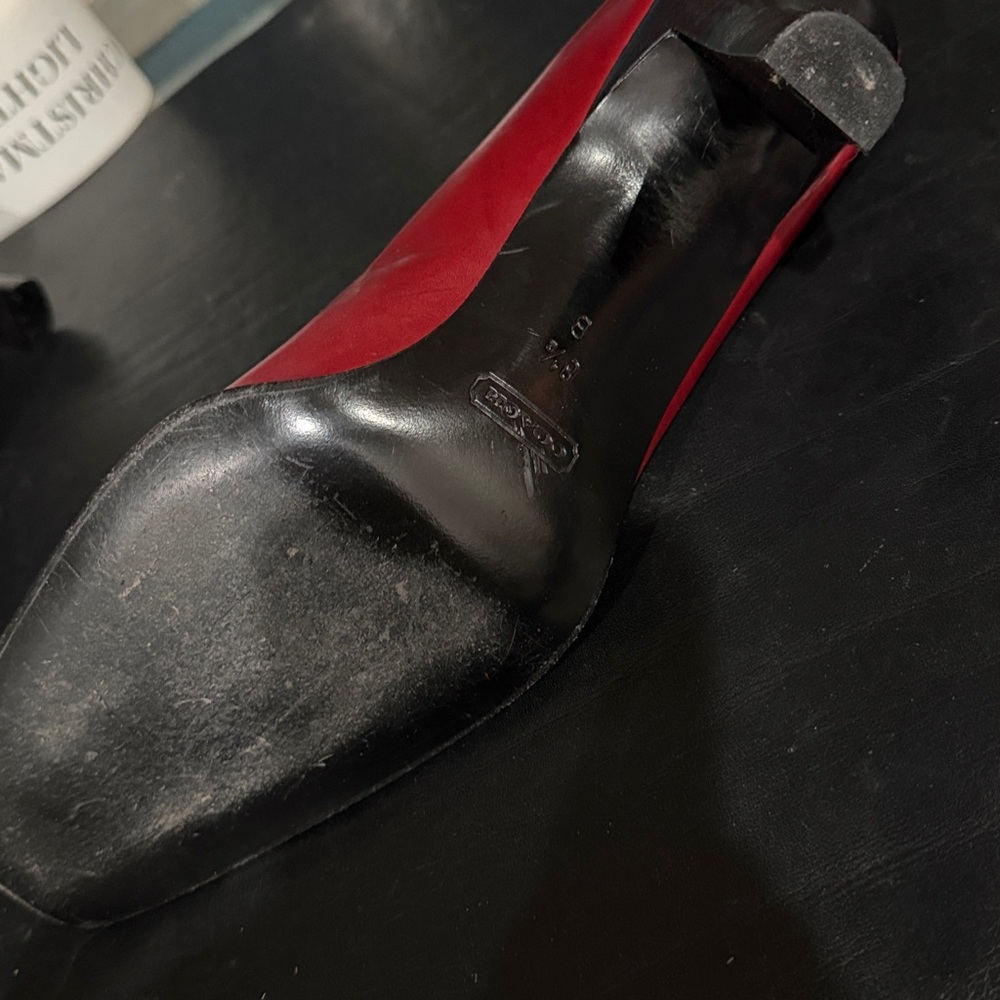 Pumps, Coach Red Leather 8.5 NARROW - Picture 8 of 8